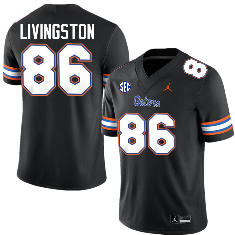 #86 Tony Livingston Gators Jersey,Florida Gators College Football Jerseys Stitched-Black